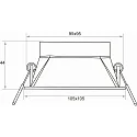 Rutec recessed luminaire TOM SQUARE(EMPTY CASE FOR LED MODULE Ø5CM) square, swivelling, without socket IP20, white matt dimmable