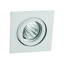Rutec downlight TULKA square, swivelling IP20, powder coated, white matt