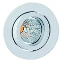 Recessed spot TULKA stainless steel V4A, 1,4401 X5CrNiMo 316, with clip fastener, round, swivelling, IP20, white