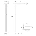 floor lamp BRONWE direct / indirect, UGR < 19, with touch dimmer IP20, white aluminum dimmable
