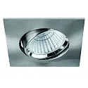 ceiling recessed luminaire BAN COB swivelling, square, current constant IP40, brushed iron dimmable