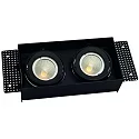 ceiling recessed luminaire VANYA 2 flames, square, swivelling, flush IP20, black dimmable