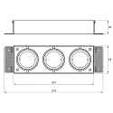Rutec Projekt ceiling recessed luminaire VANYA 3 flames, square, swivelling, flush IP20, white dimmable
