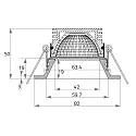 Rutec Projekt ceiling recessed luminaire HYELLE COB round, rigid IP20, transparent, white matt