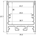 Rutec Projekt U profile TUP35/35 surface-mounted version, anodised aluminium