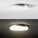 SIGOR LED Ceiling luminaire CIRCEL, Ø40cm / height 6.3cm, 38W 3000K 2600lm, IP20, silver
