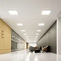 SIGOR LED Surface mounting panel FLED for industry and craft, 230V, 62 x 62 x 2.8cm, UGR<22, 40W 3000K 3200lm 120°, white