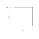 SIGOR LED Surface mounting panel FLED for industry and craft, 230V, 62 x 62 x 2.8cm, UGR<22, 40W 3000K 3200lm 120°, white