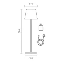 battery table lamp NUINDIE round, CCT Switch IP54