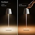 SIGOR battery table lamp NUINDIE round, CCT Switch IP54, cherry red anodised dimmable
