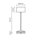SIGOR battery table lamp VELUNA up / down, CCT Switch, set of 1, with touch dimmer IP44, night black dimmable