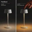 SIGOR battery table lamp FACETTA down, CCT Switch, set of 3, with touch dimmer IP44, snow white dimmable