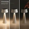 SIGOR battery table lamp SOLINO IP44, graphite grey dimmable