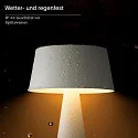 SIGOR battery table lamp SOLINO IP44, graphite grey dimmable