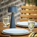 SIGOR battery table lamp SOLINO IP44, graphite grey dimmable