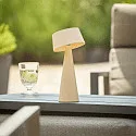 SIGOR solar table lamp SOLINO tiltable, with accumulator, with USB charging function, magnetic mounting IP44, mat, dune beige dimmable