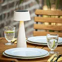 SIGOR solar table lamp SOLINO tiltable, with accumulator, with USB charging function, magnetic mounting IP44, mat, dune beige dimmable