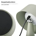 SIGOR battery table lamp SOLINO IP44, sage green dimmable