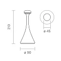 SIGOR battery table lamp NUDROP MINI CCT Switch, with touch dimmer IP54, fire red dimmable