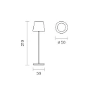 SIGOR battery table lamp NUINDIE POCKET USB-C up / down, with USB connection, CCT Switch, with touch dimmer IP54, night black dimmable