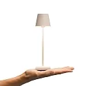 SIGOR battery table lamp NUINDIE POCKET USB-C up / down, with USB connection, CCT Switch, with touch dimmer IP54, dune beige dimmable