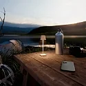 SIGOR battery table lamp NUINDIE POCKET USB-C up / down, with USB connection, CCT Switch, with touch dimmer IP54, dune beige dimmable