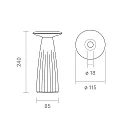 SIGOR battery table lamp NUFLAIR CCT Switch, with touch dimmer, perforated IP54, fog grey dimmable