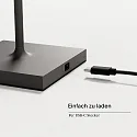 SIGOR battery table lamp NUINDIE USB-C up / down, with USB connection, CCT Switch, with touch dimmer IP54, graphite grey dimmable