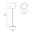 SIGOR battery table lamp NUINDIE USB-C up / down, with USB connection, CCT Switch, with touch dimmer IP54, copper dimmable