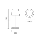 SIGOR battery table lamp NUINDIE MINI USB-C up / down, with USB connection, CCT Switch, with touch dimmer IP54, snow white dimmable