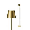 SIGOR battery floor lamp NUINDIE USB-C up / down, with USB connection, CCT Switch, with touch dimmer IP54, gold dimmable