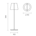 SIGOR battery table lamp NUINDIE TANGO with USB connection, CCT Switch, with touch dimmer, magnetic mounting IP20