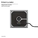 SIGOR battery table lamp NUTALIS 10X10CM cube shape, CCT Switch, with touch dimmer, with charger IP54, fog grey dimmable