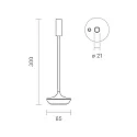SIGOR battery table lamp NUCANDLE with touch dimmer IP54, glossy, copper, black dimmable