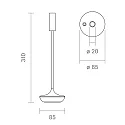 SIGOR battery table lamp NUCANDLE with touch dimmer IP54, glossy, copper, black dimmable
