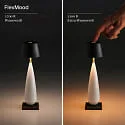 SIGOR battery table lamp THALA round, CCT Switch, with touch dimmer IP65, night black, white ceramic dimmable