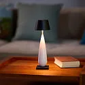 SIGOR battery table lamp THALA round, CCT Switch, with touch dimmer IP65, night black, white ceramic dimmable