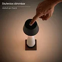 SIGOR battery table lamp THALA round, CCT Switch, with touch dimmer IP65, night black, white ceramic dimmable