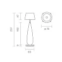 SIGOR battery table lamp THALA round, CCT Switch, with touch dimmer IP65, night black, white ceramic dimmable