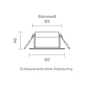 SIGOR recessed luminaire ARGENT swivelling IP54, white dimmable 8W 450lm 2000-3000K 36° 36° CRI 90