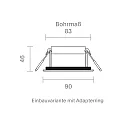 SIGOR recessed luminaire ARGENT swivelling IP54, white dimmable 8W 450lm 2000-3000K 36° 36° CRI 90