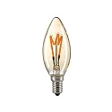 LED Decorative Spiral Filament light bulb candle CURVED GOLD, 230V, Ø 3.5cm / L 9.7cm, E14, 2.5W 2000K 136lm 330°, dimmable