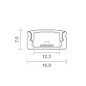 SIGOR Surface profile FLAT 12 - for LED Strips up to 1.23cm width, for wall and ceiling mounting, length 100cm