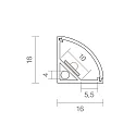 SIGOR Corner profile 10 - for LED Strips up to 1cm width, length 200cm