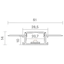 SIGOR Flush mounted profile 20 - for LED Strips up to 2cm width, rimless, incl. matt cover, length 100cm