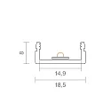 SIGOR Surface profile High voltage 15 - for 230V LED Strips up to 1.5cm width, length 100cm