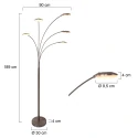 floor lamp SYNNA 5 flames, rotatable, with flex arm, direct / indirect, with cord dimmer IP20