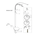 floor lamp SYNNA 5 flames, rotatable, with flex arm, direct / indirect, with cord dimmer IP20