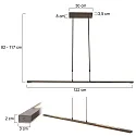 Steinhauer Steinhauer Pendant luminaire ZELENA LED, 3 flames, bronze