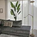Steinhauer Floor lamp ZODIAC LED, 2 flames, with reading arm, bronze